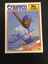 WILLIE WILSON 1988 TOPPS REVCO LEAGUE LEADERS SIGNED AUTOGRAPHED CARD ROYALS