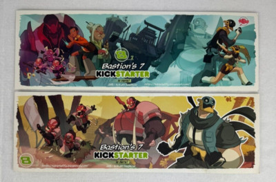 Bastion s 7 Kickstarter Promo Prints Set of 2   Rare Gaming Collectible