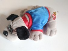 Pound Puppies Vintage Plush Brown with Blue Jacket Tonka 1985