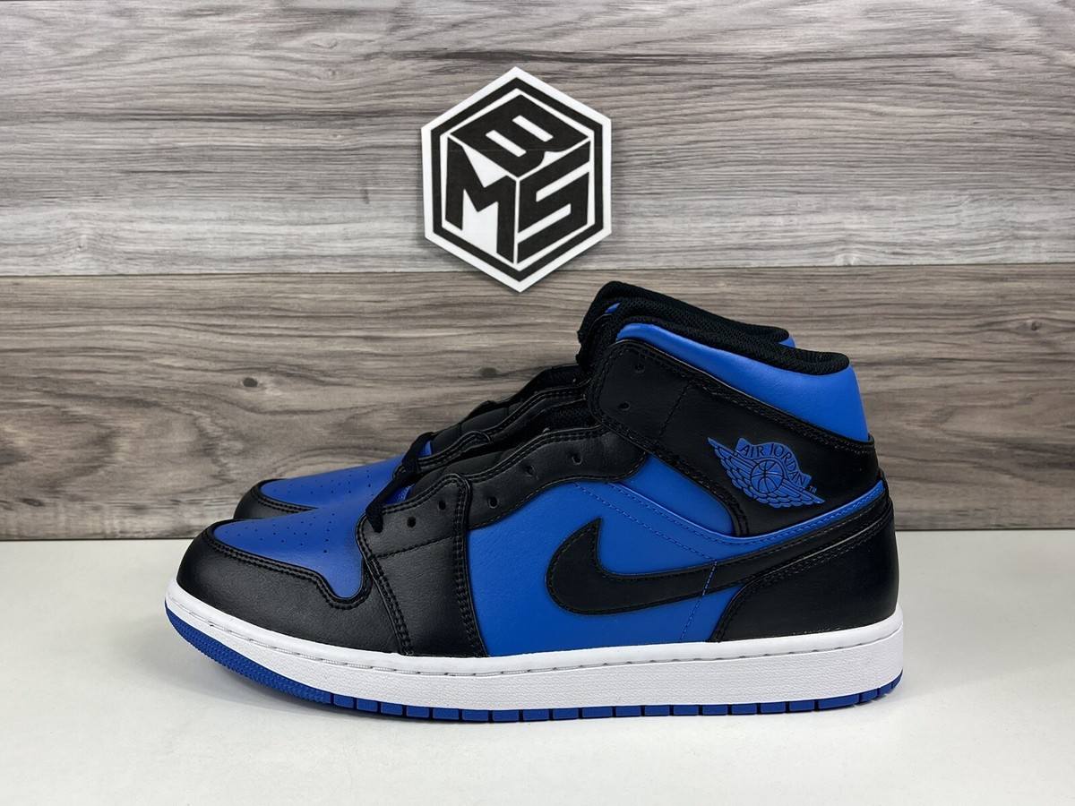 NEW Men's Air Jordan 1 Mid Blue Black White | Multiple Sizes