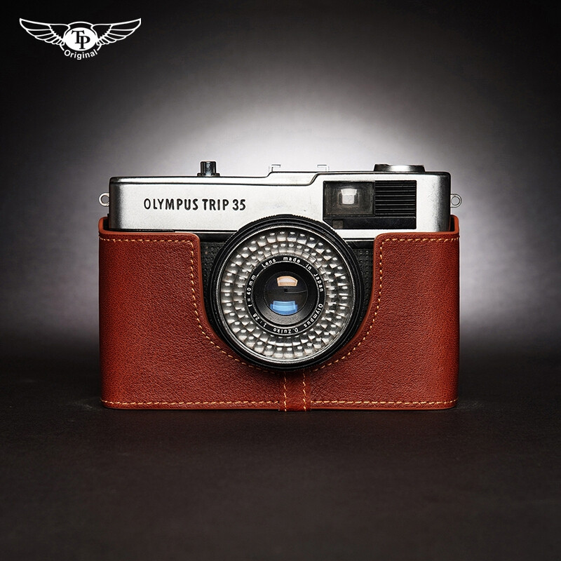 Genuine Leather Half Case For Olympus Trip35 Camera Retro Cover TP Handmade  Case
