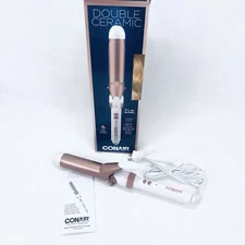 Conair Double Ceramic 1 1/4-Inch Curling Iron, White/Rose Gold