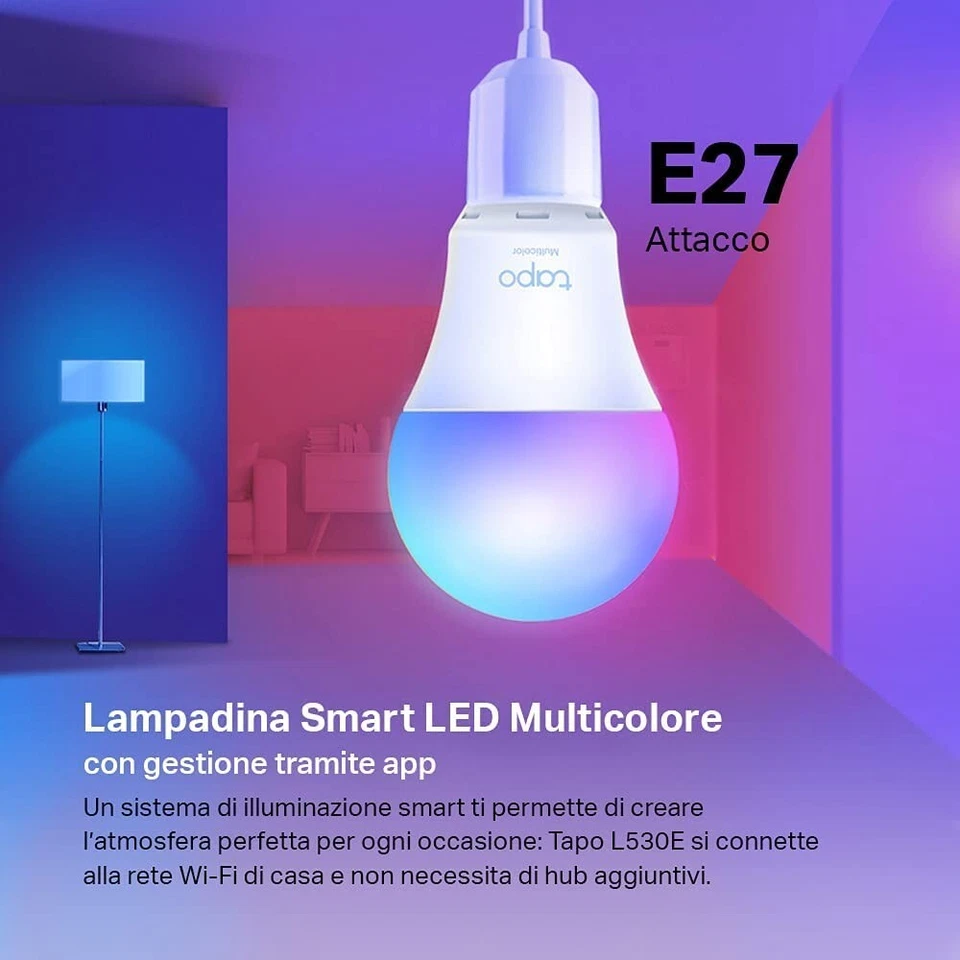 TP-Link Lampadina WiFi Intelligente светодиодный умный многоцветный, совместимый с E27 Lampadina - Изображение 4 из 4