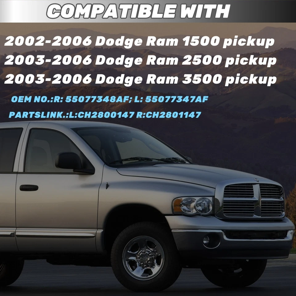 Tail lights for Dodge Ram 1500 2500 3500 pickup 2002-2006 With Connector Plates Foto 2 de 4