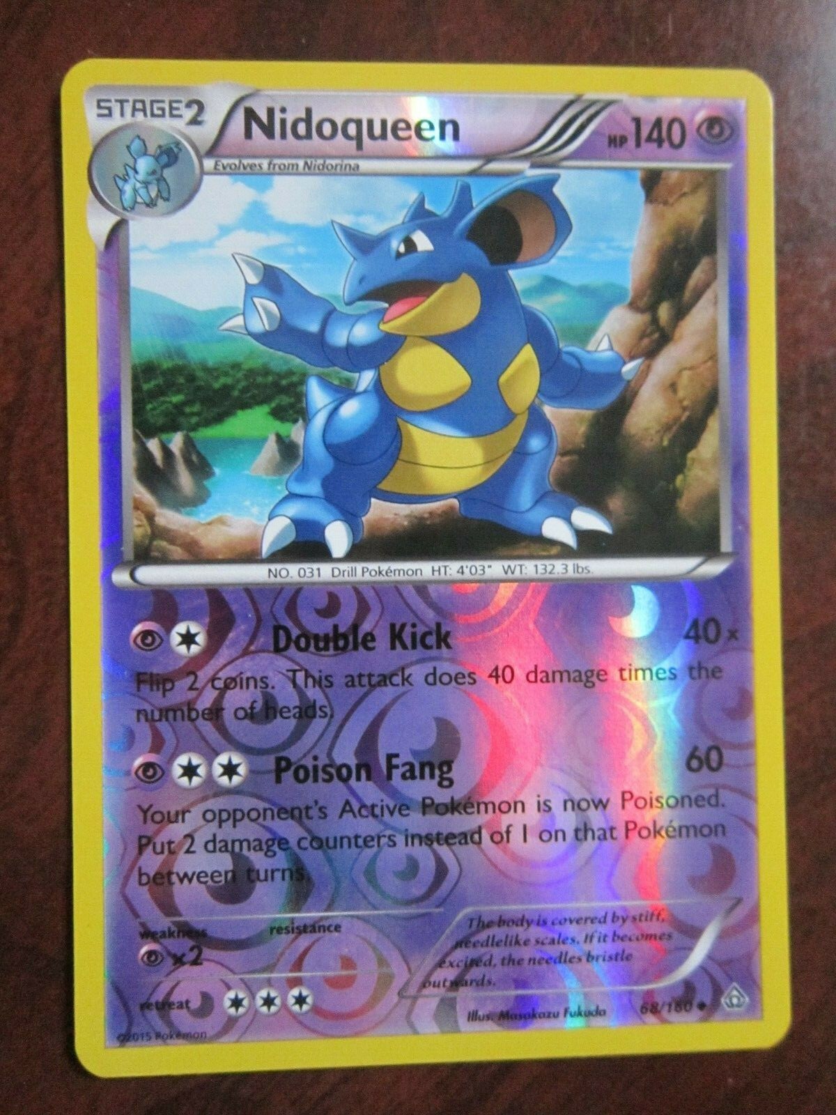 NIDOQUEEN REVERSE HOLO POKEMON CARD 68/160 PRIMAL CLASH NEVER PLAYED NM-
