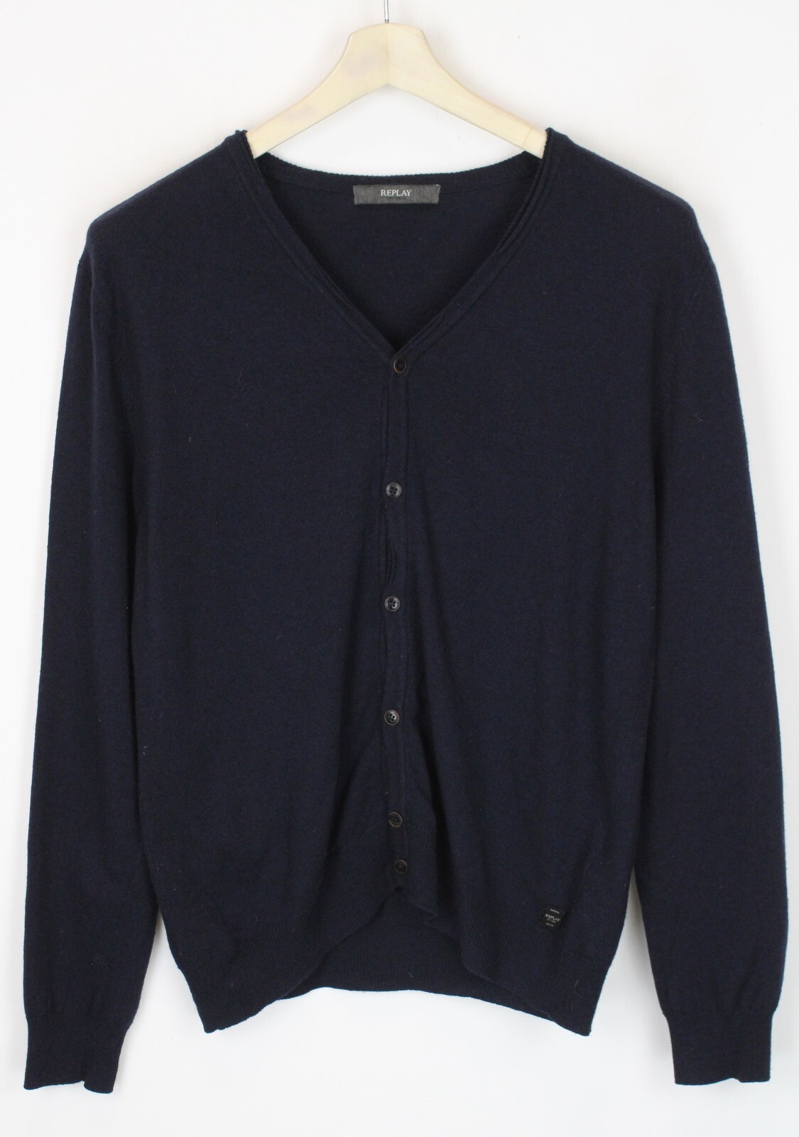 REPLAY Jumper Men's ~MEDIUM Cashmere Wool Blend Cardigan V-Neck Raw Edges |  eBay