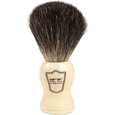 Parker Safety Razor 100% Black Badger Shaving Brush with Ivory Handle & Stand