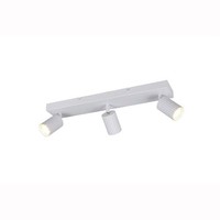 Deckenleuchte Deckenlampe Wohnzimmerlampe Metall Weiß 3-Flammig Schwenkbar L50Cm
