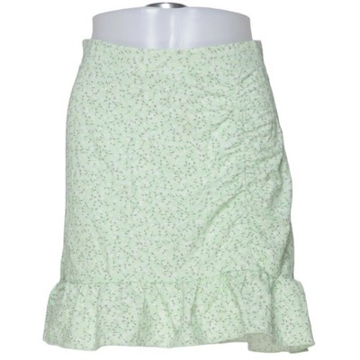 Gina Tricot, Rock, Größe: M, Grün/Weiß, Polyamid/Viskose, Blumen, Damen #BfD