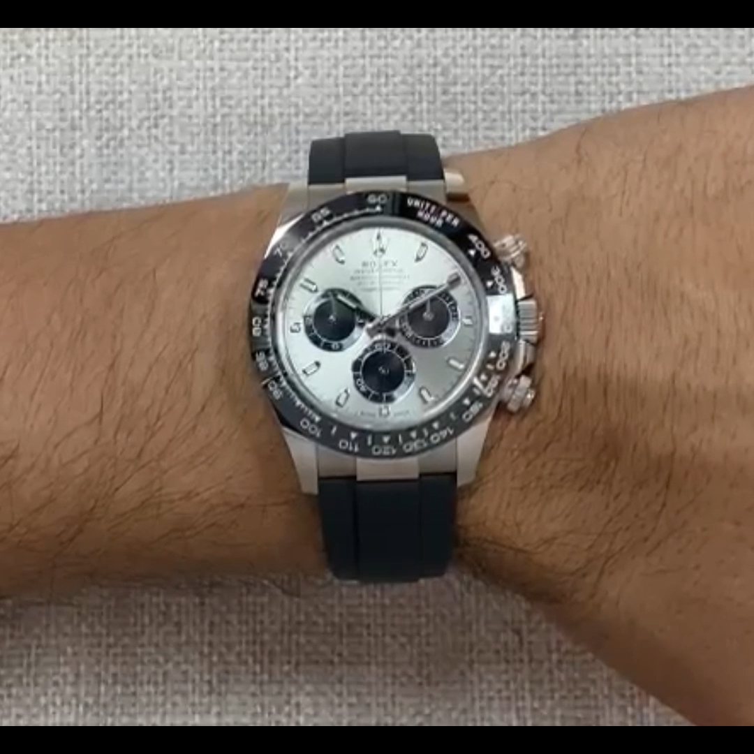 Rolex Daytona Chronograph 18k WG Grey Dial Oysterflex Watch '23 B
