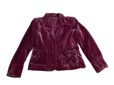 Vintage Spencer Jeremy Velvet Blazer L Silk Blend Burgundy Wine Whimsigoth Y2K
