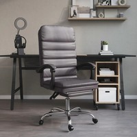 Vidaxl Massage-BüRostuhl Mit Liegefunktion Grau Kunstleder Neu