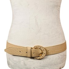 Max Mara Tan Belt with Gold Buckle