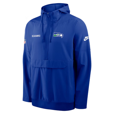 ◎シアトル・シーホークス NIKE フルジップジャケット【MD】 Nike Seattle Seahawks 2025 Sideline Anorak Half-Zip Hoodie Jacket