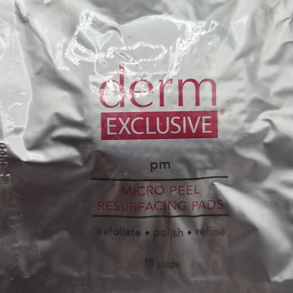 3 New Derm Exclusive PM Micro Peel Resurfacing Pads Exfoliate Refine Sealed  - Image 3 of 4