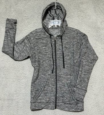 Albion Full Zip Hoodie Jacket Heathered Gray Thumb Hole Size Medium