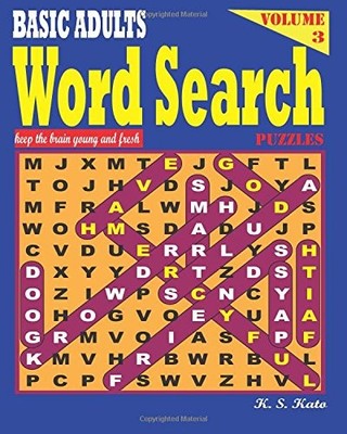 BASIC ADULTS WORD SEARCH PUZZLES, VOL 3 (VOLUME 3) By K S Kato **BRAND NEW**