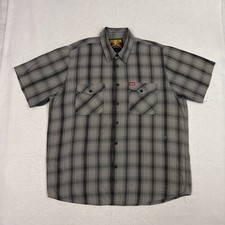 Dixxon The Limiter Shirt Men's 2X Gray Plaid Bamboo Short Sleeve Button Up