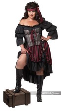 California Costumes Pirate Wench Plus Black/Burgundy Costume