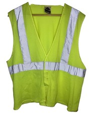 GloWear Hi-Vis Yellow Mesh Safety Vest Silver Reflective Stripes S/M 8205HL