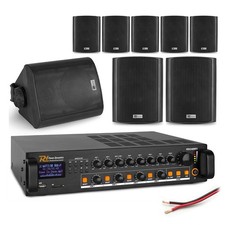 4-zone Wall Speaker System + 8x BC40V Speakers/100m cable/WM62 Wireless Mic Set