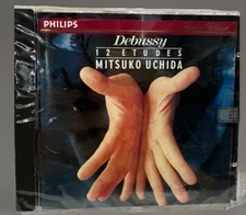 DEBUSSY 12 Etudes / Mitsuko Uchida, piano (CD, 1990, Philips)  New Sealed