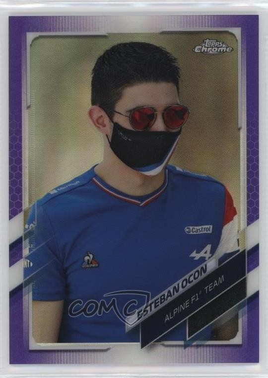 2021 Topps Chrome Formula 1 F1 Racers Purple Refractor 46/399 Esteban Ocon 13kb
