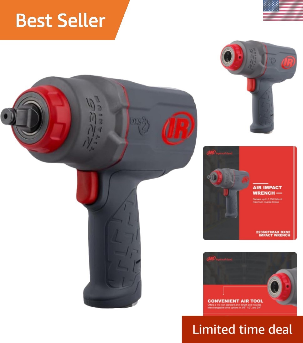 Quiet 2236QTIMAX 1/2" Air Impact Wrench with Titanium Hammer Case - 1,500 ft-lb