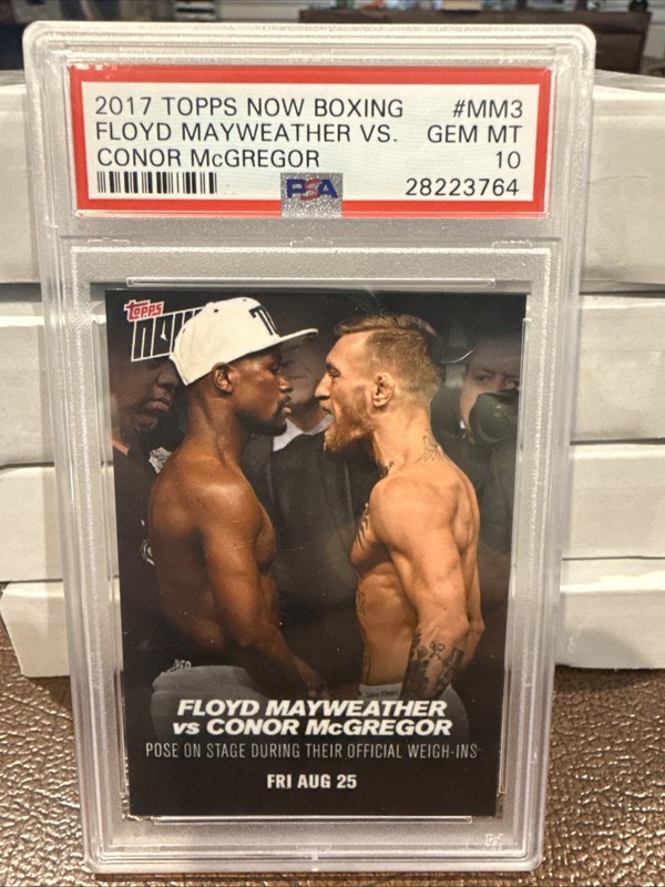 2017 TOPPS NOW BOXING #MM3 FLOYD MAYWEATHER VS CONNOR McGREGOR PSA 10