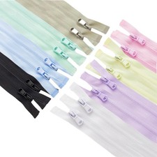 16pcs 3Nylon Coil Separating Zipper Reverse Invisible Zippers Bulk 16" for S...