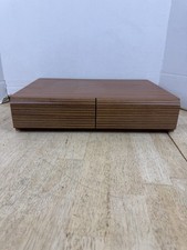 Vintage Cassette Tape Cabinet 2 Drawer Holder Holds 40 Faux Wood Storage Case 2