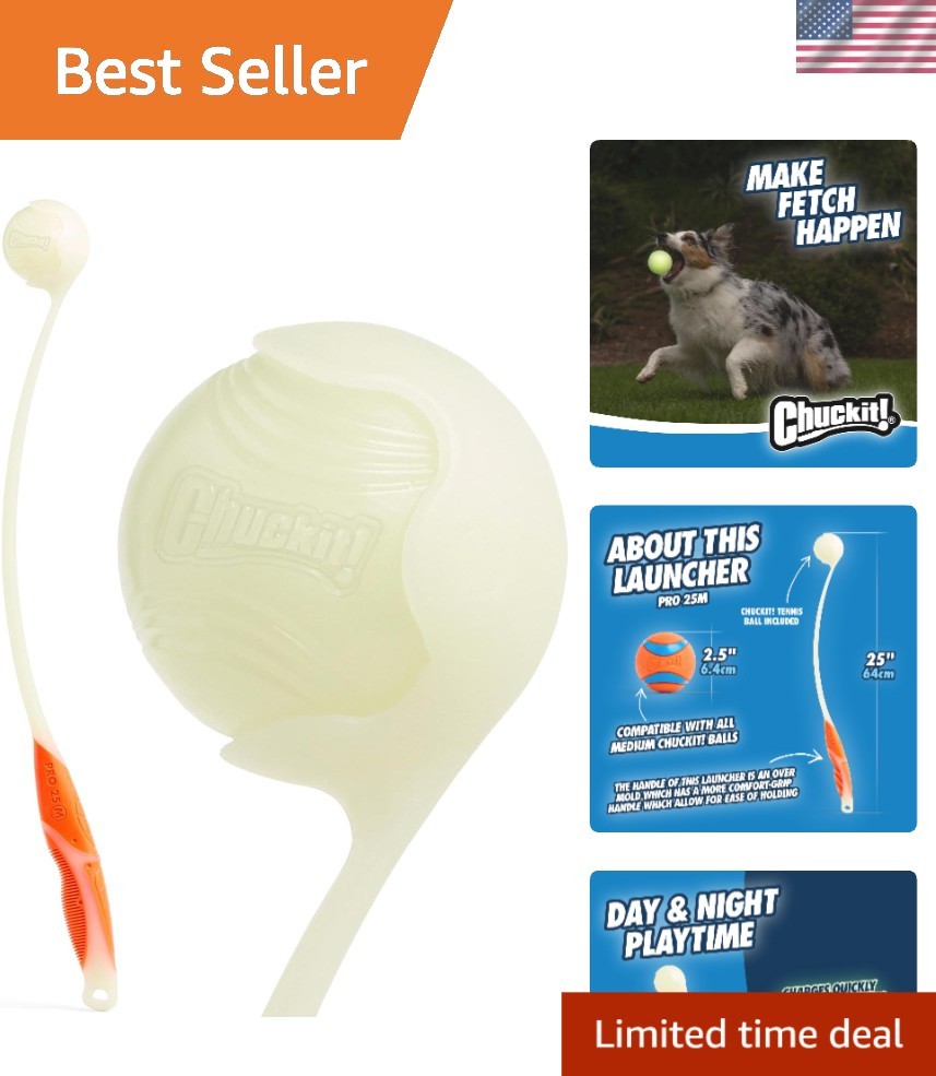Glow-in-the-Dark Dog Ball Launcher - Perfect for Outdoor Pla