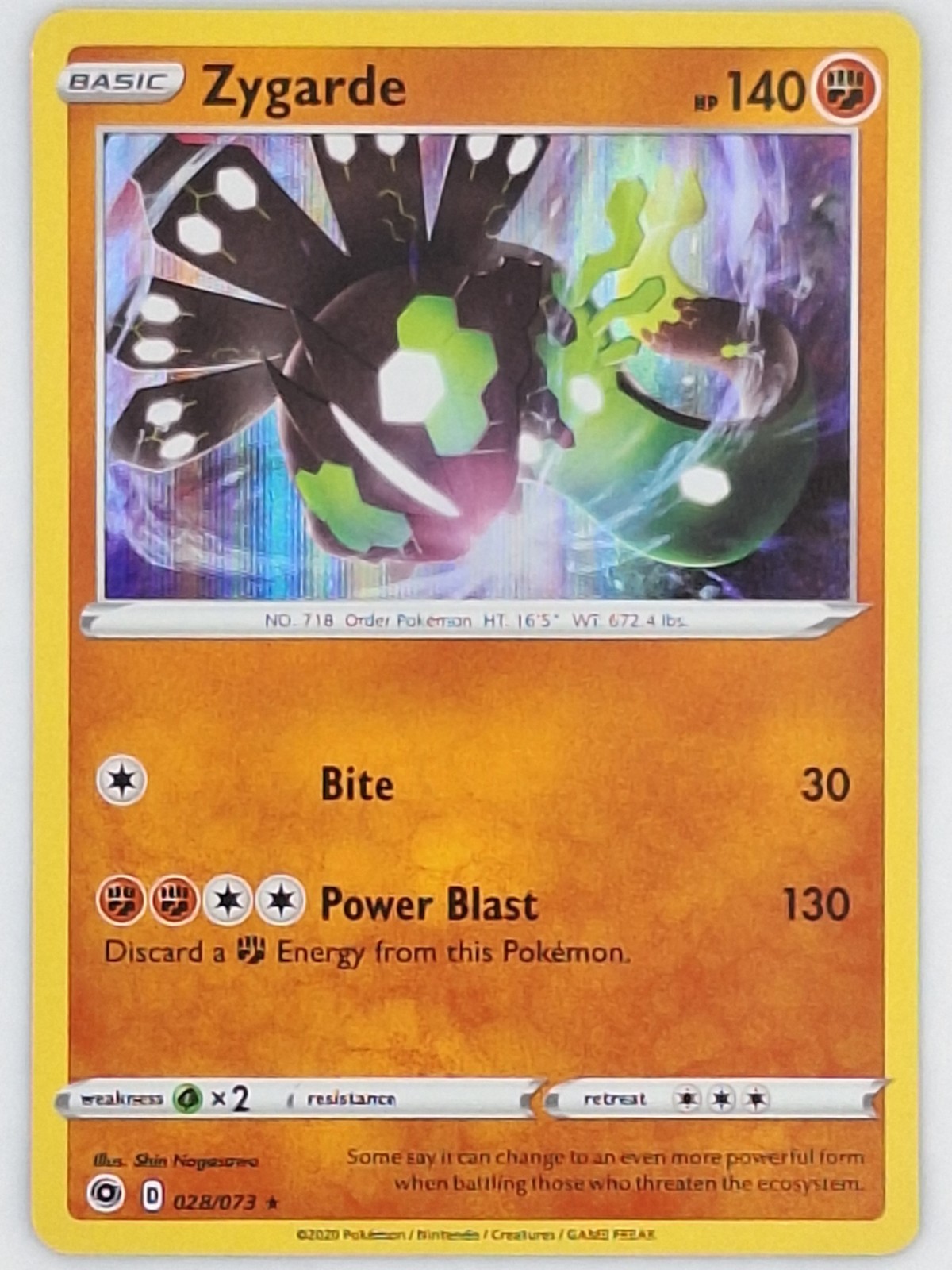 Pokemon TCG Zygarde Sword and Shield: Champion's Path 028/073 Holo Rare NM