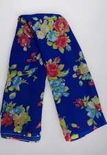 Indyjska tradycyjna damska sari niebieska szyfon lekka sukienka z nadrukiem w kwiaty sari