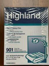 Lot of 3 Highland 901 Plain Transparency Film For Copiers. New In Boxes