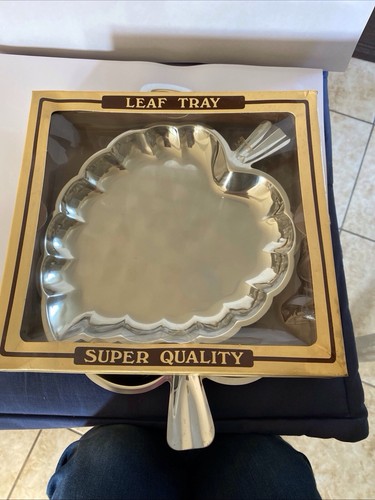 Leaf Shaped Metal Dishes x 3 Vintage 2 New In Box - Picture 4 of 13