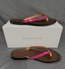 Garnet Hill Size 7 M Women Sandal Flip Flop Pink Made in ITALY! Pre-owned w/ Box