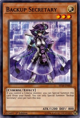 Backup Secretary - SP18-EN002 - Common - 1st Edition - Moderately Played - Star 