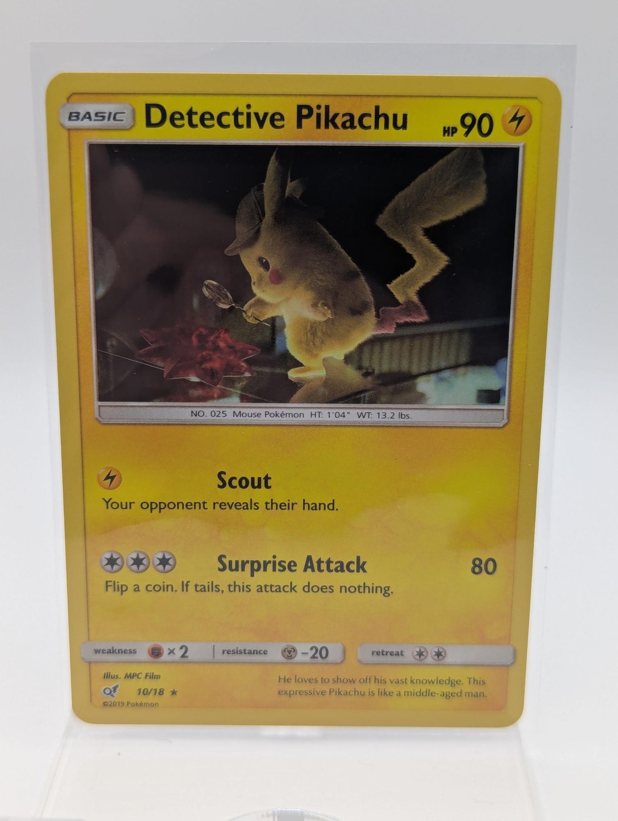 Detective Pikachu 10/18 Rare Detective Pikachu Pokemon NM