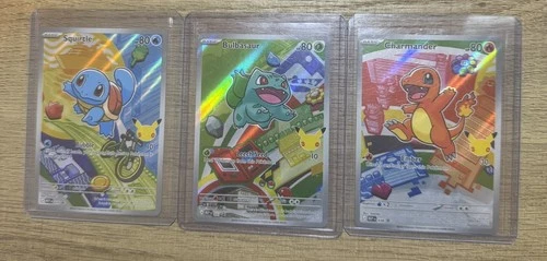 First Partner Illustration Series 1 Charmander, Squirtle, Bulbasaur, Pokemon Set