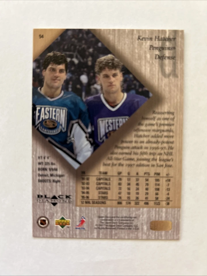 Kevin Hatcher 1996-97 Upper Deck Black Diamond Single Diamonds GOLD #54 - Image 2 of 2