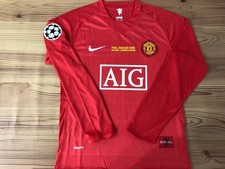 Retro Manchester Unite Long Sleeve Champions League Final Shirt Ronaldo 7 Size M