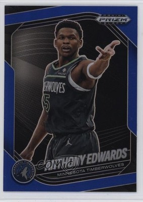 2024-25 Panini Prizm Black Blue Prizm 76/199 Anthony Edwards #17 rf2