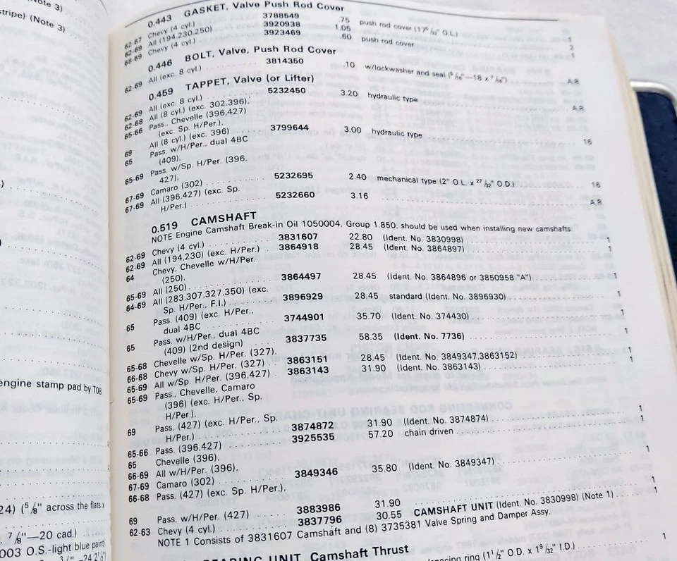 Libro de piezas originales GM 64-70 Camaro Chevelle Nova Impala 66 67 68 69 SS Z28 NOS Foto 4 de 4