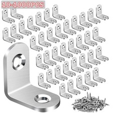 10-1000PCS Stainless Steel L-Shaped Bracket Corner Brace 90 Degree Angle Corner