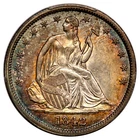 1842 50C Medium Date Liberty Seated Half Dollar PCGS MS62