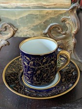 Fürstenberg Prunk Mokkatasse Echt Kobalt mit Gold