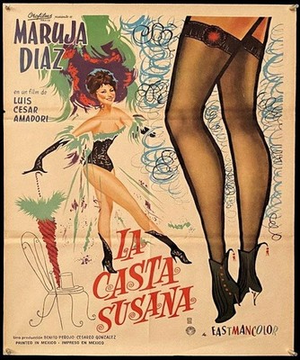 F436 ..... CHASTE SUSAN, Mexican movie Poster '64 Maruja Diaz, La Casta Susana