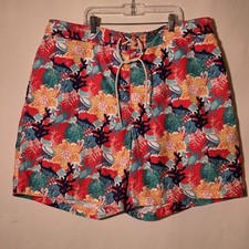 Nautica Mens Board Shorts XL Multicolor Sea Creatures Drawstring Beach Summer