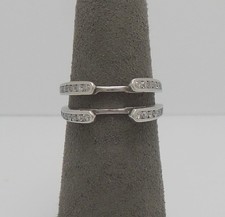 1/3CT Natural Diamond Solitaire Enhancer Guard Wrap Insert Ring 14K White Gold